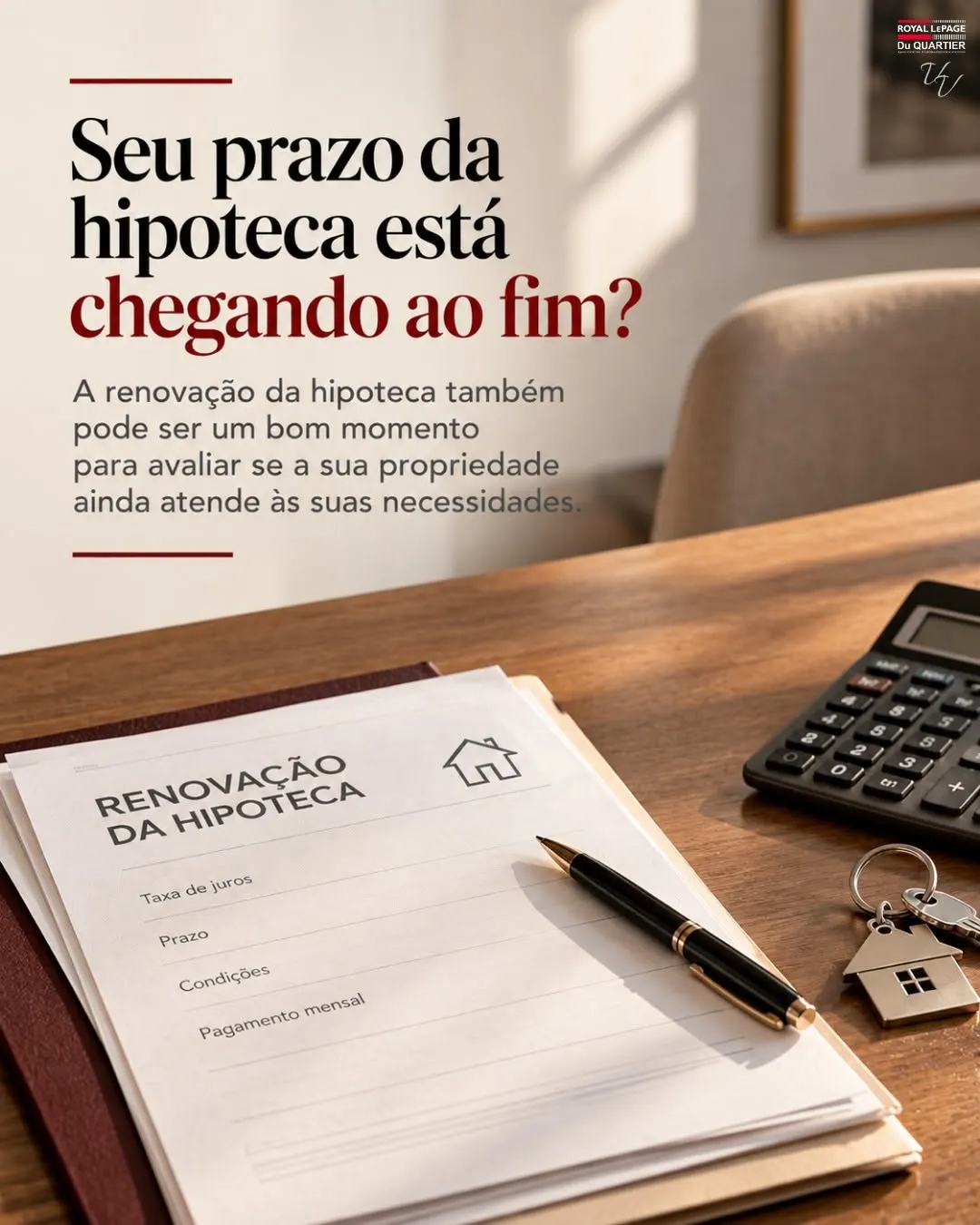 A renovação da hipoteca costuma trazer números, taxas e condições para analisar.